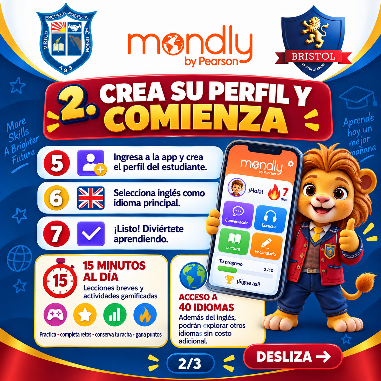 Paso 2: crea el perfil del estudiante y comienza
